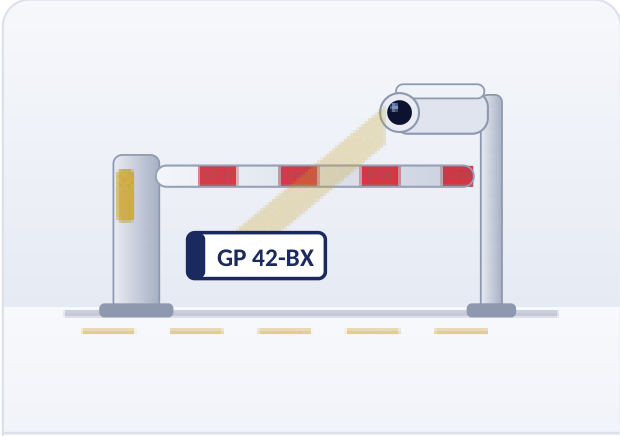 Licence plate recognition and boom gate